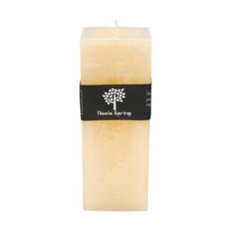 Nicola Spring Square Vanilla Pillar Candle - 110 Hours - Cream in Beige