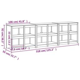 Berkfield Home Outdoor Kitchen Cabinets 3 pcs Solid Wood Pine in Light Tan - thumbnail 8