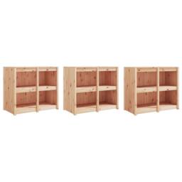 Berkfield Home Outdoor Kitchen Cabinets 3 pcs Solid Wood Pine in Light Tan - thumbnail 4