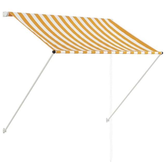 Berkfield Home Retractable Awning 100x150 cm Yellow & White - image 1