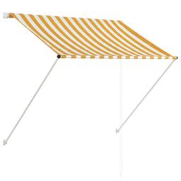 Berkfield Home Retractable Awning 100x150 cm Yellow & White - thumbnail 1