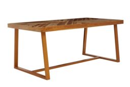 Orsina Natural Teak Wood Base Dining Table, Outdoor Dining Table for Garden, Picnic, Rectangle Dining Table - thumbnail 2