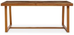 Orsina Natural Teak Wood Base Dining Table, Outdoor Dining Table for Garden, Picnic, Rectangle Dining Table