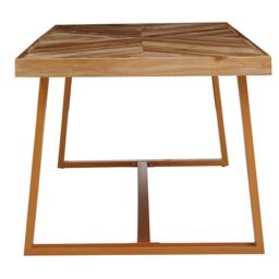 Orsina Natural Teak Wood Base Dining Table, Outdoor Dining Table for Garden, Picnic, Rectangle Dining Table - thumbnail 3