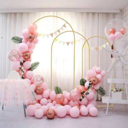 Hinsinc 6.6FT Large Metal Arch Wedding Party Backdrop Frame in Gold - Size: 0.6m2 - thumbnail 5