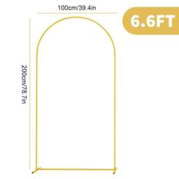 Hinsinc 6.6FT Large Metal Arch Wedding Party Backdrop Frame in Gold - Size: 0.6m2 - thumbnail 2