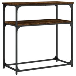 Berkfield Home Console Table Smoked Oak 75x35.5x75 cm Engineered Wood in Brown - thumbnail 2