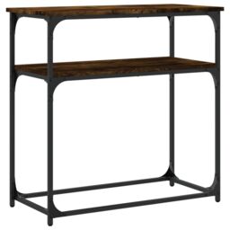 Berkfield Home Console Table Smoked Oak 75x35.5x75 cm Engineered Wood in Brown - thumbnail 6