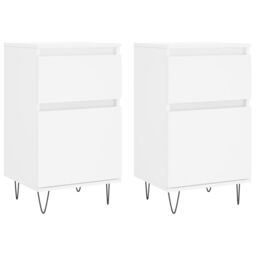 Berkfield Home Sideboards 2 pcs White 40x35x70 cm Engineered Wood - Size: 40 x 35 x 70 cm - thumbnail 2