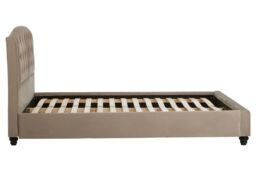 Orsina Compact Brushed Velvet Double Bed, Stylish Stud Detailed in Brown - thumbnail 3