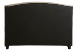 Orsina Compact Brushed Velvet Double Bed, Stylish Stud Detailed in Brown - thumbnail 2