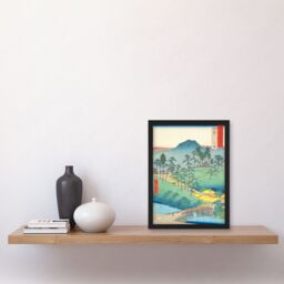 Artery8 Ueno Iga Province Utagawa Hiroshige Japan Woodblock Artwork Framed Wall Art Print A4 in Black - thumbnail 2