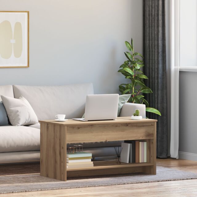 Berkfield Home Coffee Table Artisan oak 102 x 50 x 52.5 cm Engineered wood in Brown - image 1