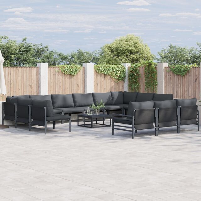 Berkfield Home Garden Sofa Set 13 pcs Anthracite Steel - image 1