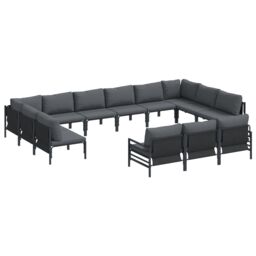 Berkfield Home Garden Sofa Set 13 pcs Anthracite Steel - thumbnail 2