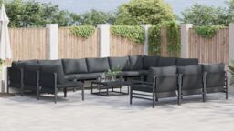 Berkfield Home Garden Sofa Set 13 pcs Anthracite Steel - thumbnail 4
