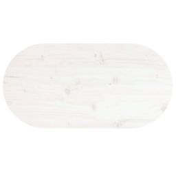 Berkfield Home Table Top White 70x35x2.5 cm Solid Wood Pine Oval - thumbnail 4