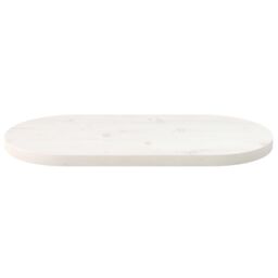 Berkfield Home Table Top White 70x35x2.5 cm Solid Wood Pine Oval - thumbnail 3