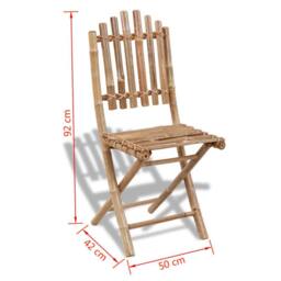 Berkfield Home Durable Folding Garden Chairs 2 pcs Bamboo in Brown - thumbnail 6