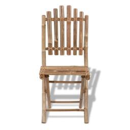 Berkfield Home Durable Folding Garden Chairs 2 pcs Bamboo in Brown - thumbnail 4