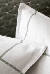 Bianca Brushed Regal Check Cotton Reversible Duvet Cover Set in Green - Size: Double - thumbnail 4