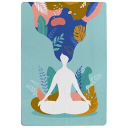 Benjamin Tate Design Mindfulness, Meditation & Yoga Designer Rug in Natural - Size: Large - thumbnail 1
