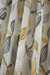 Fusion 'Ensley' 100% Cotton Botanical Print Pair of Eyelet Curtains in Mustard - Size: 168 cm width x 137 cm drop - thumbnail 5
