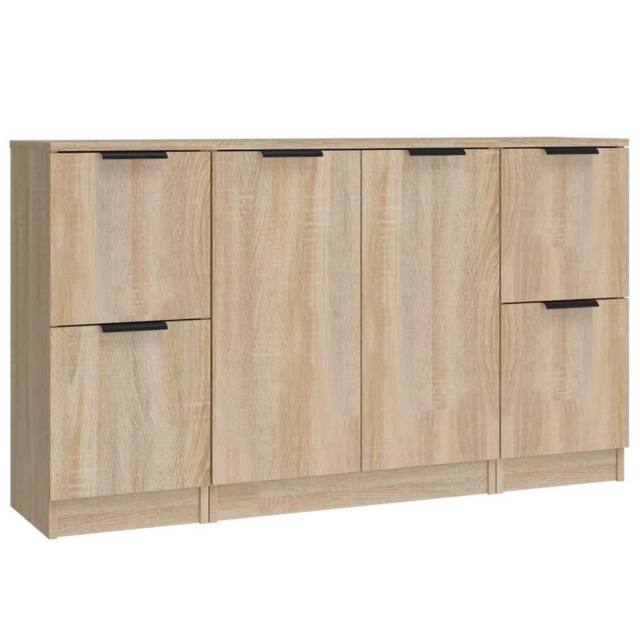 Berkfield Home Sideboards 3 pcs Sonoma Oak Engineered Wood in Light Brown - image 1
