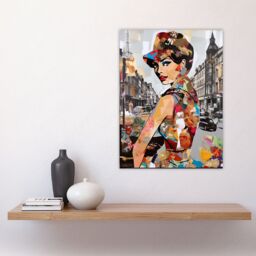 Artery8 Wall Art Print London Fashion 1960's Portrait In Downtown Street Collage Artwork Retro Floral Spring City Fashion Vibrant Colourful Bold Pop - thumbnail 4