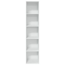 Berkfield Home Bookcase White 40x30x189 cm Engineered Wood - Size: 40 x 30 x 189 cm - thumbnail 4