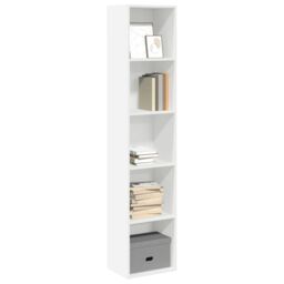 Berkfield Home Bookcase White 40x30x189 cm Engineered Wood - Size: 40 x 30 x 189 cm - thumbnail 1