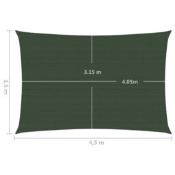Berkfield Home Sunshade Sail 160 g/m ² Dark Green 3.5x4.5 m HDPE - thumbnail 6