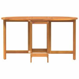 Berkfield Home Folding Butterfly Garden Table 110x60x72 cm Solid Wood Acacia Oval in Brown - Size: 110 x 60 x 72 cm - thumbnail 5