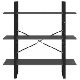 Berkfield Home Book Cabinet Grey 100x30x105 cm Engineered Wood - Size: 100 x 30 x 105 cm - thumbnail 5