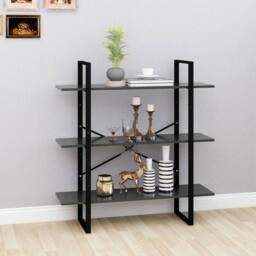 Berkfield Home Book Cabinet Grey 100x30x105 cm Engineered Wood - Size: 100 x 30 x 105 cm - thumbnail 2