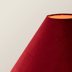 ValueLights Martha Velvet Midi Floor Lamp with Conical Velvet Lamp Shade in Burgundy - thumbnail 4
