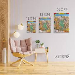 "Artery8 Map Mora 1931 Yosemite Valley Canvas Wall Art Print - Size: W18"" x H24""" - thumbnail 4