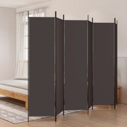 Berkfield Home 6-Panel Room Divider Brown 300x200 cm Fabric