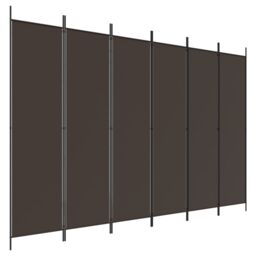 Berkfield Home 6-Panel Room Divider Brown 300x200 cm Fabric - thumbnail 2