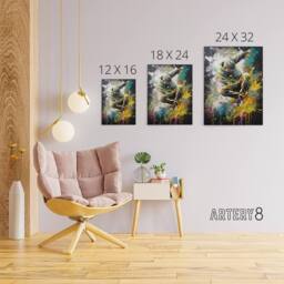 "Artery8 Breakdancer B Boy Dancing Paint Splatter Canvas Wall Art Print - Size: W18"" x H24""" - thumbnail 4