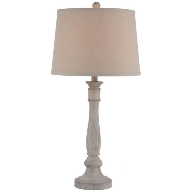 Lemon Pavilion Furniture and Decor Stella Table Lamp with Linen Shade - Resin - L36 x W36 x H74 cm White - image 1