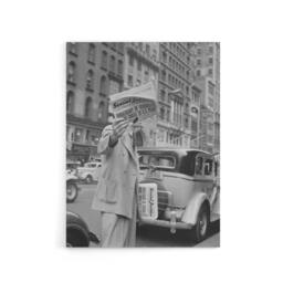 "Artery8 Social Justice Newsboy Dorothea Lange Canvas Wall Art Print in Grey - Size: W12"" x H16""" - thumbnail 1
