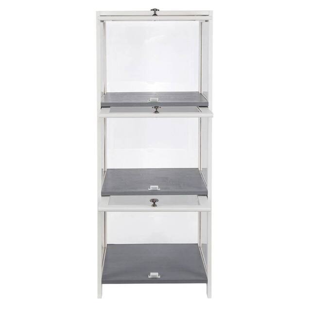 Kelvenix 3-Tier Acrylic Showcase & Storage Display Cabinet in White - Size: 0.6m2 - image 1