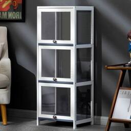 Kelvenix 3-Tier Acrylic Showcase & Storage Display Cabinet in White - Size: 0.6m2 - thumbnail 5