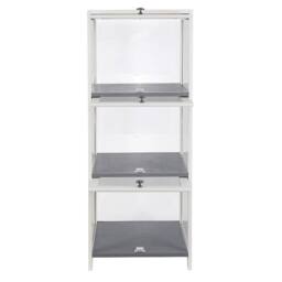 Kelvenix 3-Tier Acrylic Showcase & Storage Display Cabinet in White - Size: 0.6m2