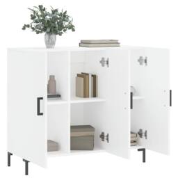 Berkfield Home Sideboard White 90x34x80 cm Engineered Wood - Size: 90 x 34 x 80 cm - thumbnail 4