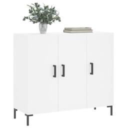 Berkfield Home Sideboard White 90x34x80 cm Engineered Wood - Size: 90 x 34 x 80 cm - thumbnail 3