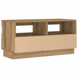 Berkfield Home TV Cabinet with LED Lights Artisian Oak 80x35x40 cm Engineered Wood - Size: 80 x 35 x 40 cm - thumbnail 8