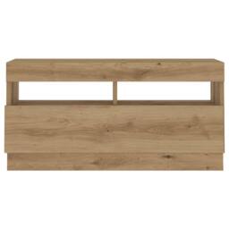 Berkfield Home TV Cabinet with LED Lights Artisian Oak 80x35x40 cm Engineered Wood - Size: 80 x 35 x 40 cm - thumbnail 6