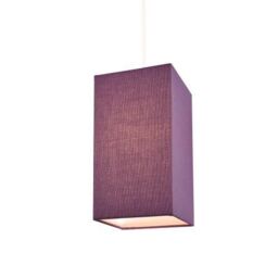 Happy Homewares Contemporary & Stylish Linen Fabric Lamp Shade in Purple - Size: 6 inches - thumbnail 2